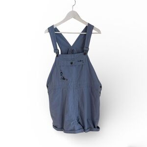 Coldwater Creek Vintage Blue floral cotton overalls